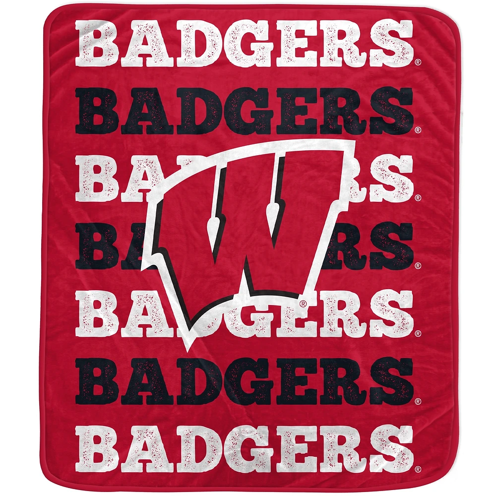 Pegasus Wisconsin Badgers 60'' x 70'' Logo Wordmark Plush Blanket