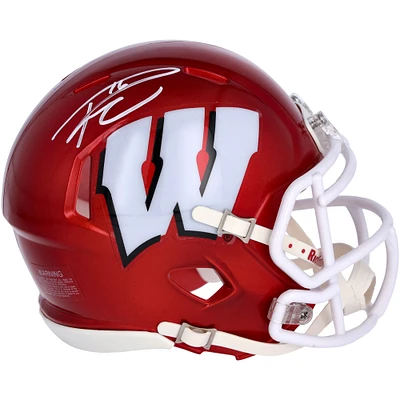 Russell Wilson Wisconsin Badgers Autographed Riddell Flash Speed Mini Helmet