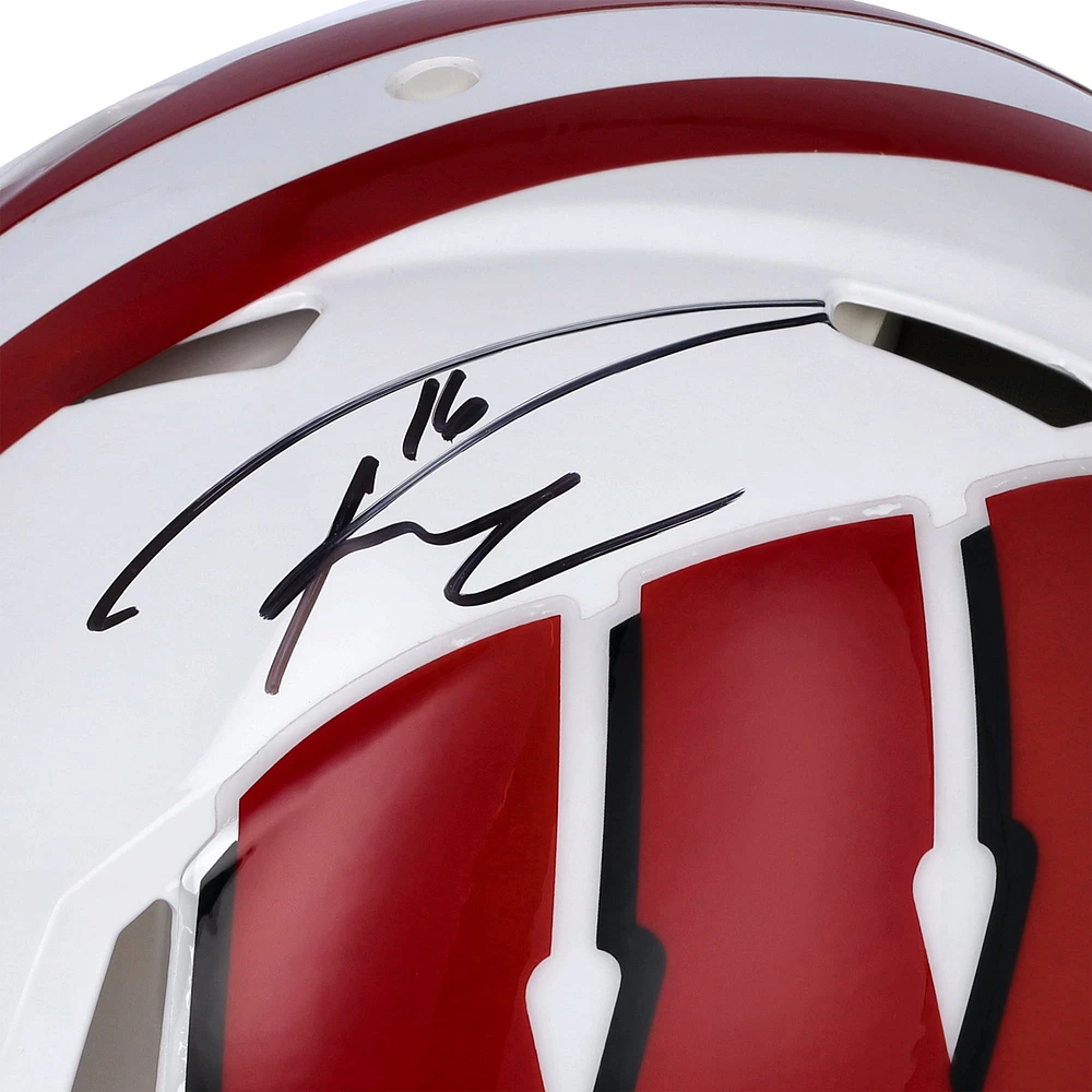 Russell Wilson Wisconsin Badgers Autographed Riddell Speed Authentic Helmet
