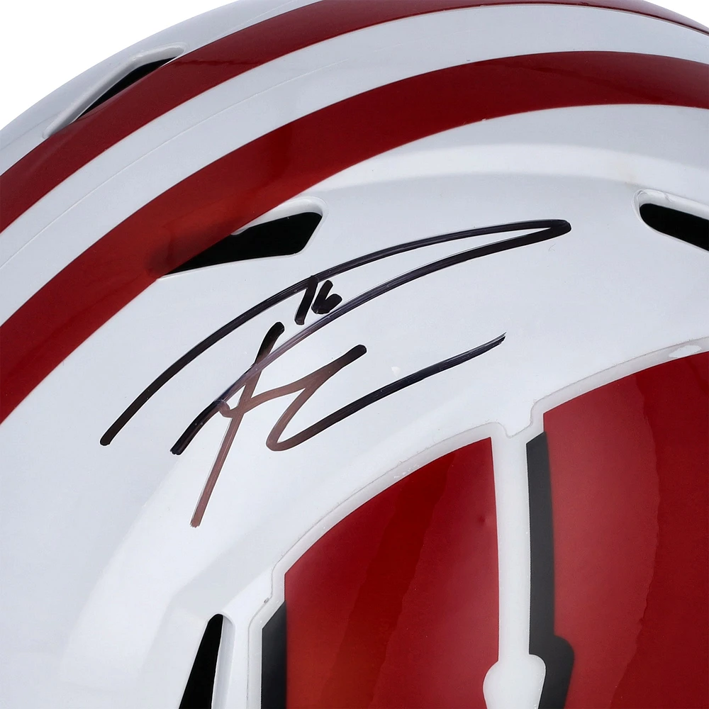 Casque réplique autographié Riddell Speed ​​des Wisconsin Badgers de Russell Wilson