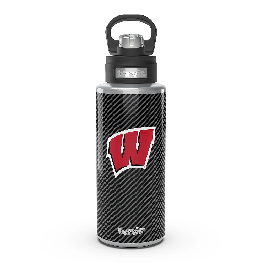 Tervis Wisconsin Blaireaux 32oz. Bouteille d'eau à large goulot en fibre de carbone