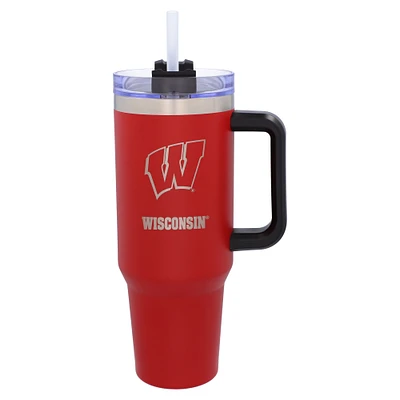 Gobelet colossal en acier inoxydable de 40 oz de The Memory Company Wisconsin Badgers