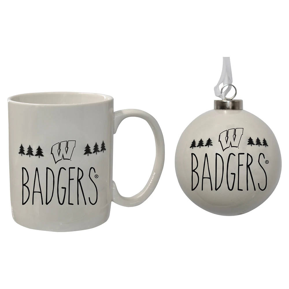 The Memory Company Wisconsin Badgers Holiday Ornament & Mug Set