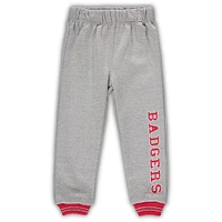 Toddler Colosseum Red/Heathered Gray Wisconsin Badgers Poppies Hoodie and Sweatpants Set