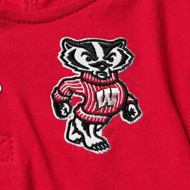 Ensemble sweat à capuche et pantalon de survêtement Colosseum rouge/gris chiné Wisconsin Badgers Poppies pour tout-petit