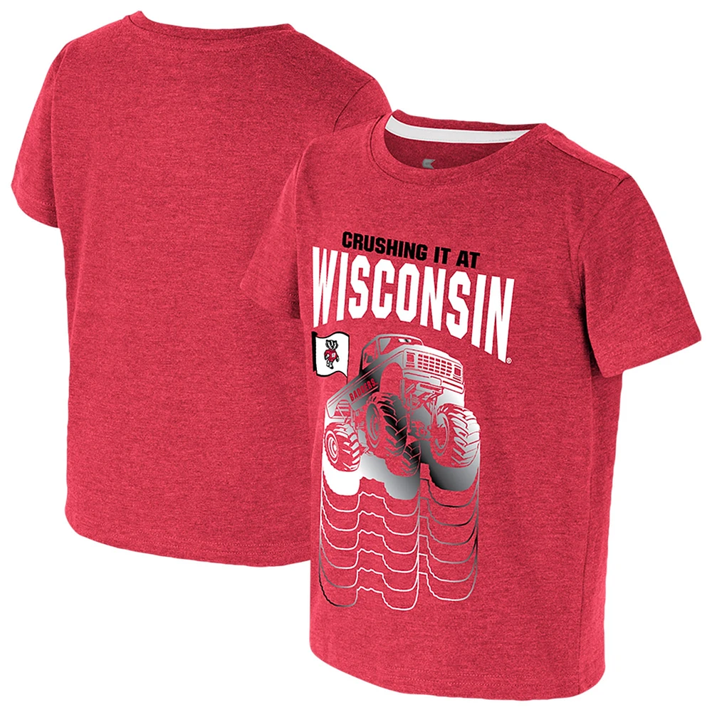 T-shirt rouge du Colisée pour tout-petits, « Crushing It » des Wisconsin Badgers