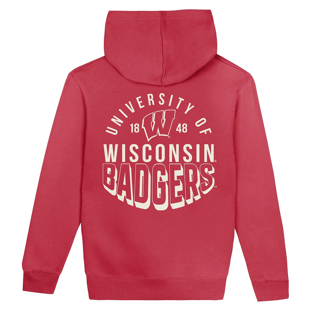 Sweat à capuche en polaire pour tout-petit avec bannière de l'équipe des Wisconsin Badgers rouges