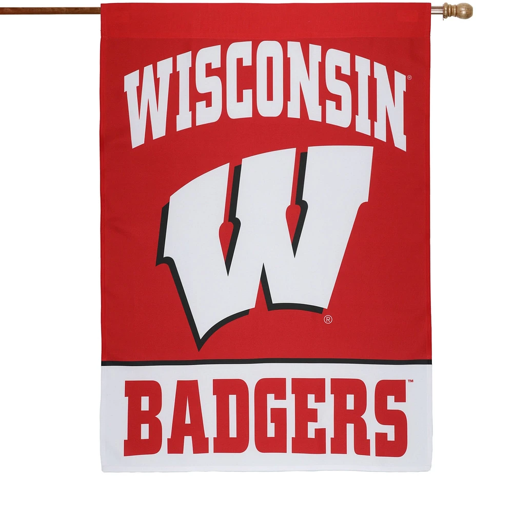 WinCraft Wisconsin Badgers 28" x 40" Logo principal Bannière verticale simple face