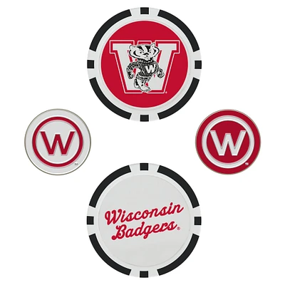 WinCraft Wisconsin Badgers Lot de 4 marqueurs de balle