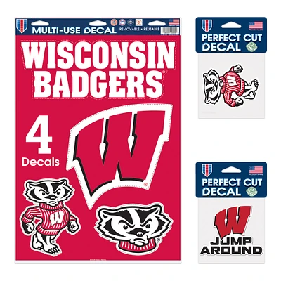 Pack de décalcomanies WinCraft Wisconsin Badgers