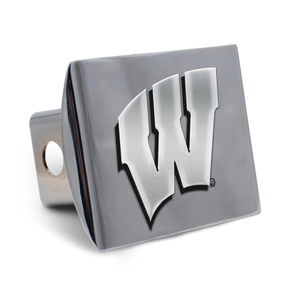 WinCraft Wisconsin Badgers Premium Metal Chrome Universal Hitch Cover