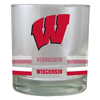 Wisconsin Badgers 10oz. Banded Rocks Glass