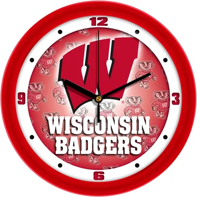 Wisconsin Badgers 11.5'' Suntime Premium Glass Face Dimension Wall Clock