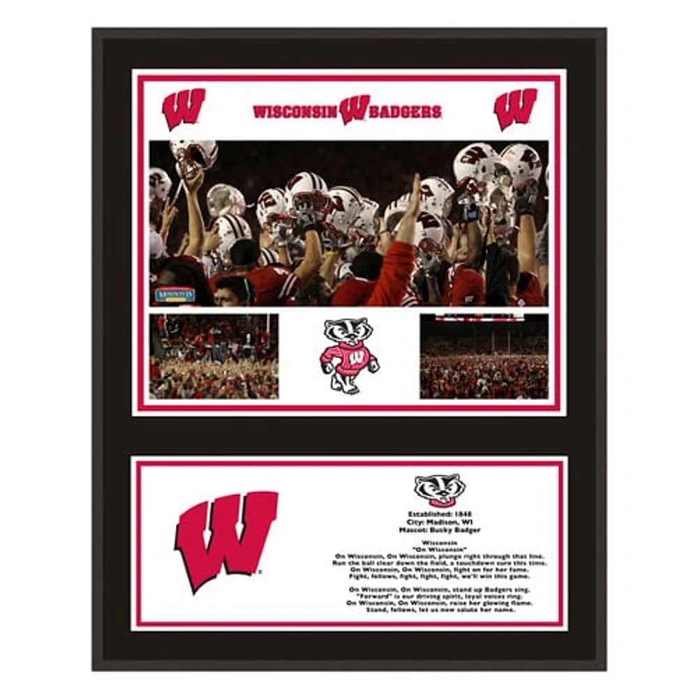 Plaque d'équipe sublimée Wisconsin Badgers 12'' x 15''