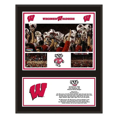 Plaque d'équipe sublimée Wisconsin Badgers 12'' x 15''