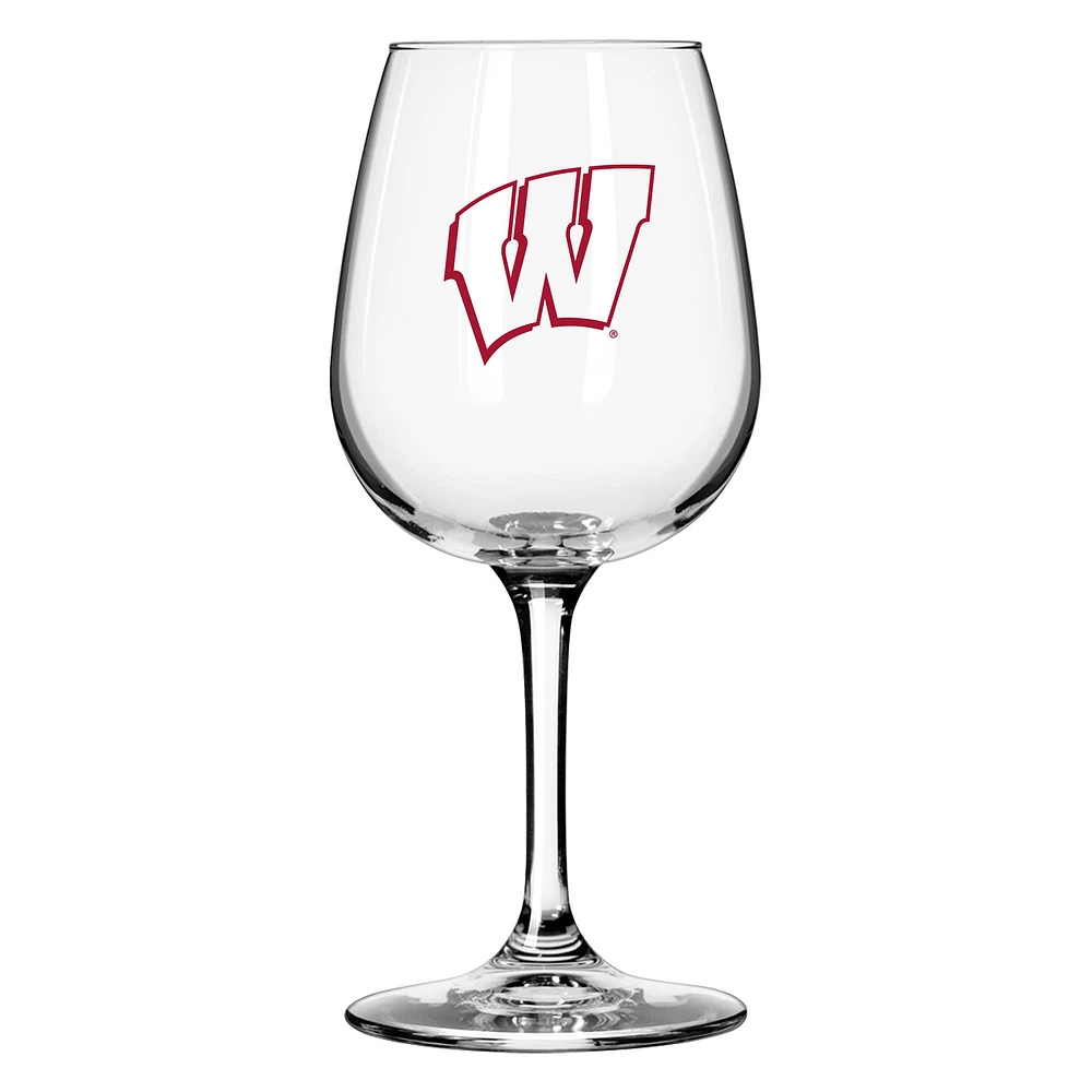 Blaireaux du Wisconsin 12oz. Verre à vin à pied Gameday