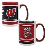 Blaireaux du Wisconsin 15oz. Ensemble de 2 tasses Home & Away