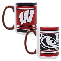 Blaireaux du Wisconsin 15oz. Ensemble de 2 tasses Home & Away