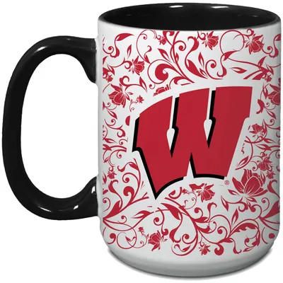 Wisconsin Badgers 15oz. Java Floral Mug