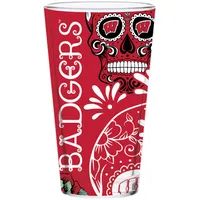 Blaireaux du Wisconsin 16 oz. Verre à pinte Dia de los Muertos