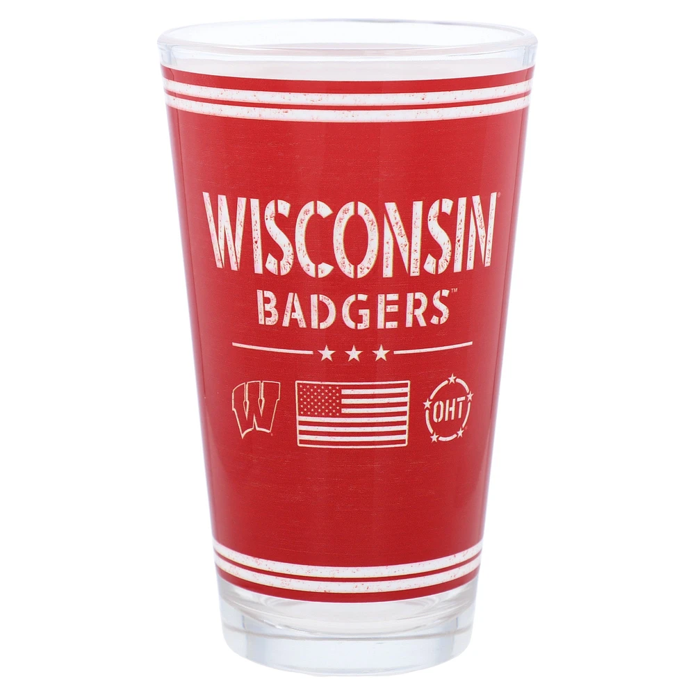 Blaireaux du Wisconsin 16oz. Verre à pinte d’appréciation militaire OHT