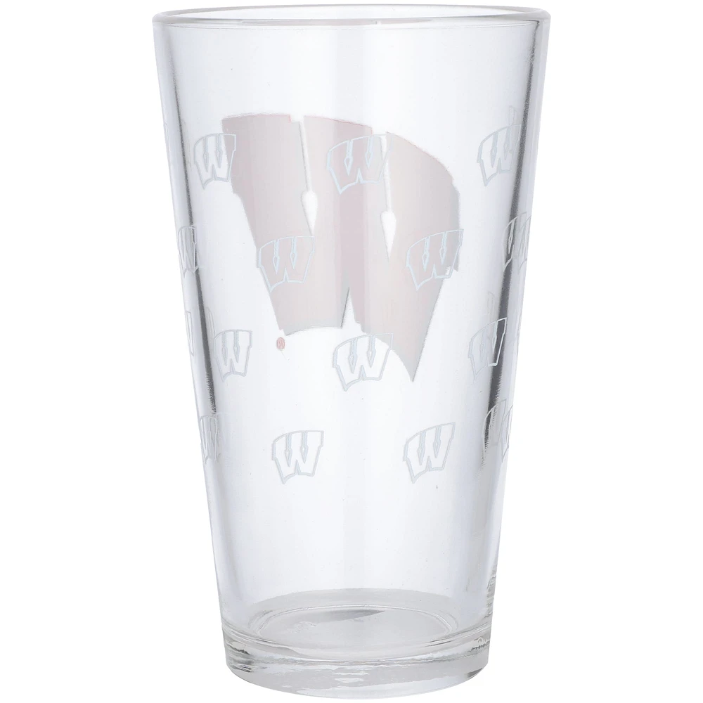 Wisconsin Badgers 16oz. Satin-Etched Logo Pint Glass