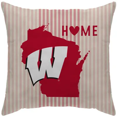 Wisconsin Badgers 18'' x 18'' Home State Duck Cloth Décor Pillow