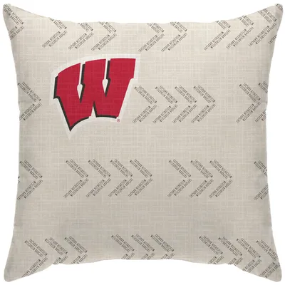 Wisconsin Badgers 18'' x 18'' Team Wordmark Decorative Throw Pillow