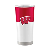 Blaireaux du Wisconsin 20 oz. Gobelet en acier inoxydable à blocs de couleurs