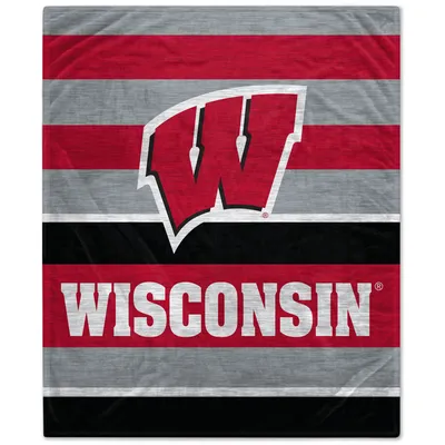 Wisconsin Badgers 50'' x 60'' Stripe Flannel Fleece Blanket