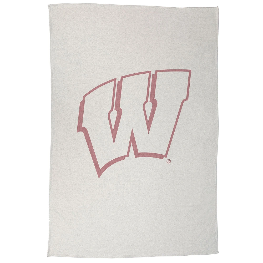 Couverture sweat-shirt 54" x 84" des Badgers du Wisconsin