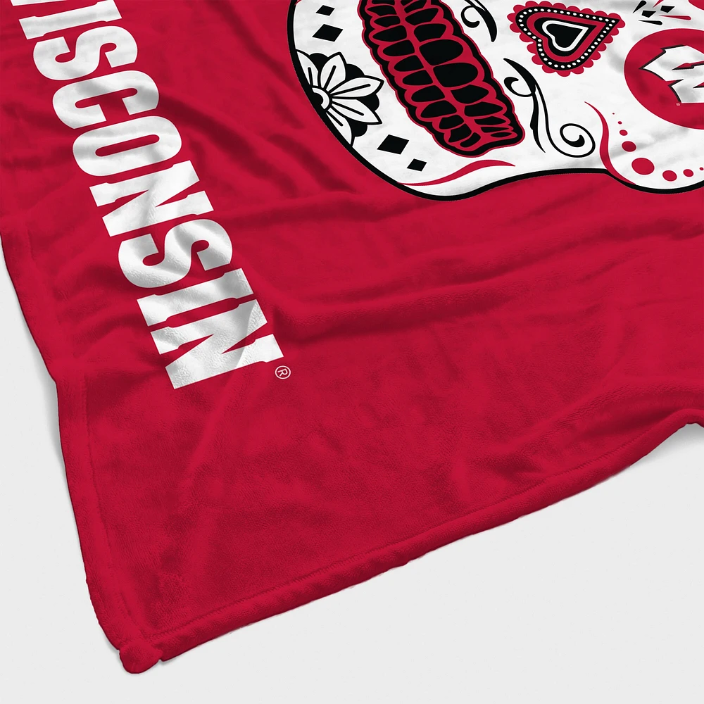 Wisconsin Badgers 60'' x 70'' Sugar Skull Fleece Blanket