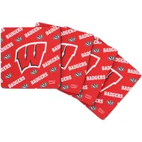 Ensemble de quatre sous-verres à répétition carrée Wisconsin Badgers