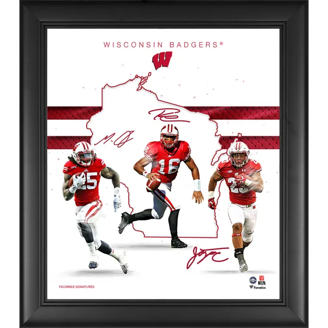 Lids Jonathan Taylor Wisconsin Badgers Fanatics Authentic Facsimile  Signature 15'' x 17'' Framed Stars of the Game Collage