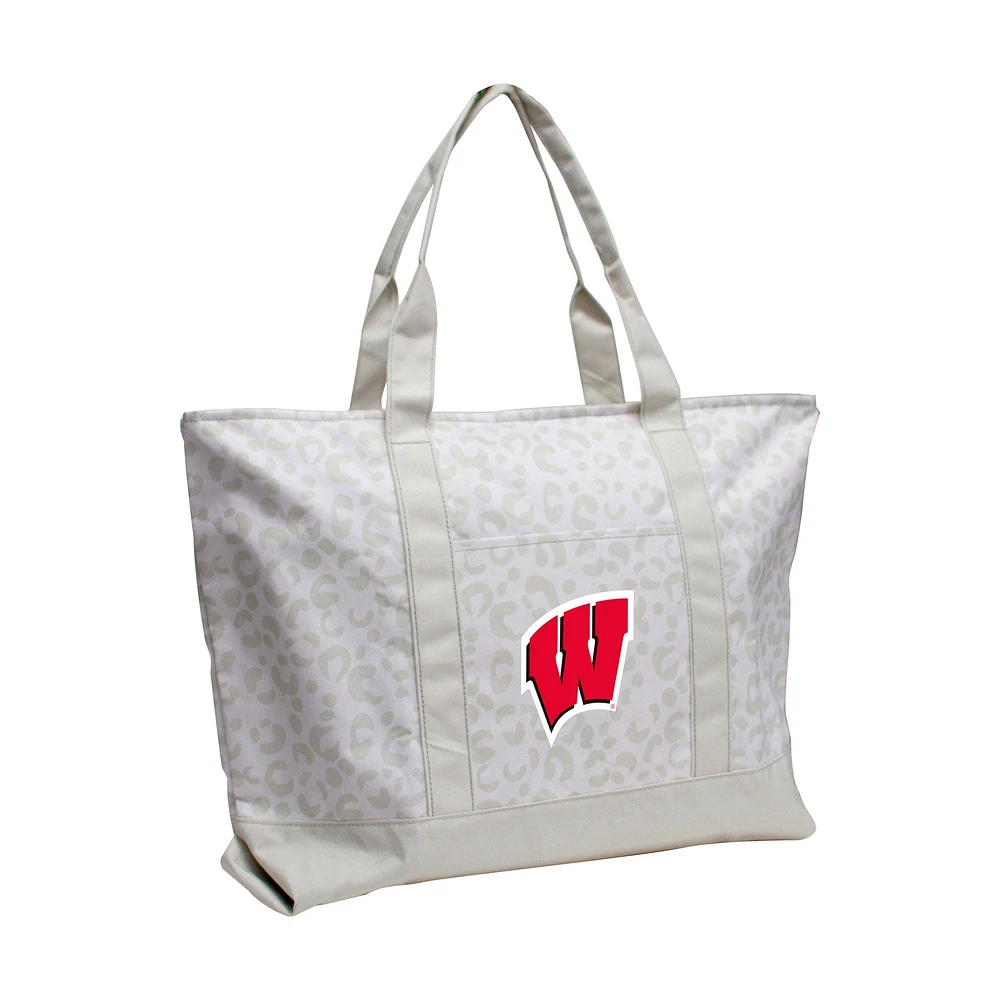 Wisconsin Badgers Leopard Pattern Tote