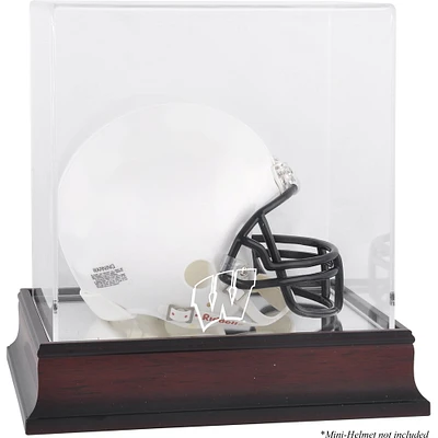 Wisconsin Badgers Mahogany Mini Helmet Display Case with Mirror Back