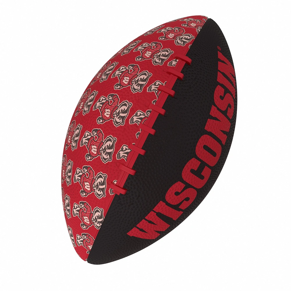 Mini ballon de football en caoutchouc des Badgers du Wisconsin