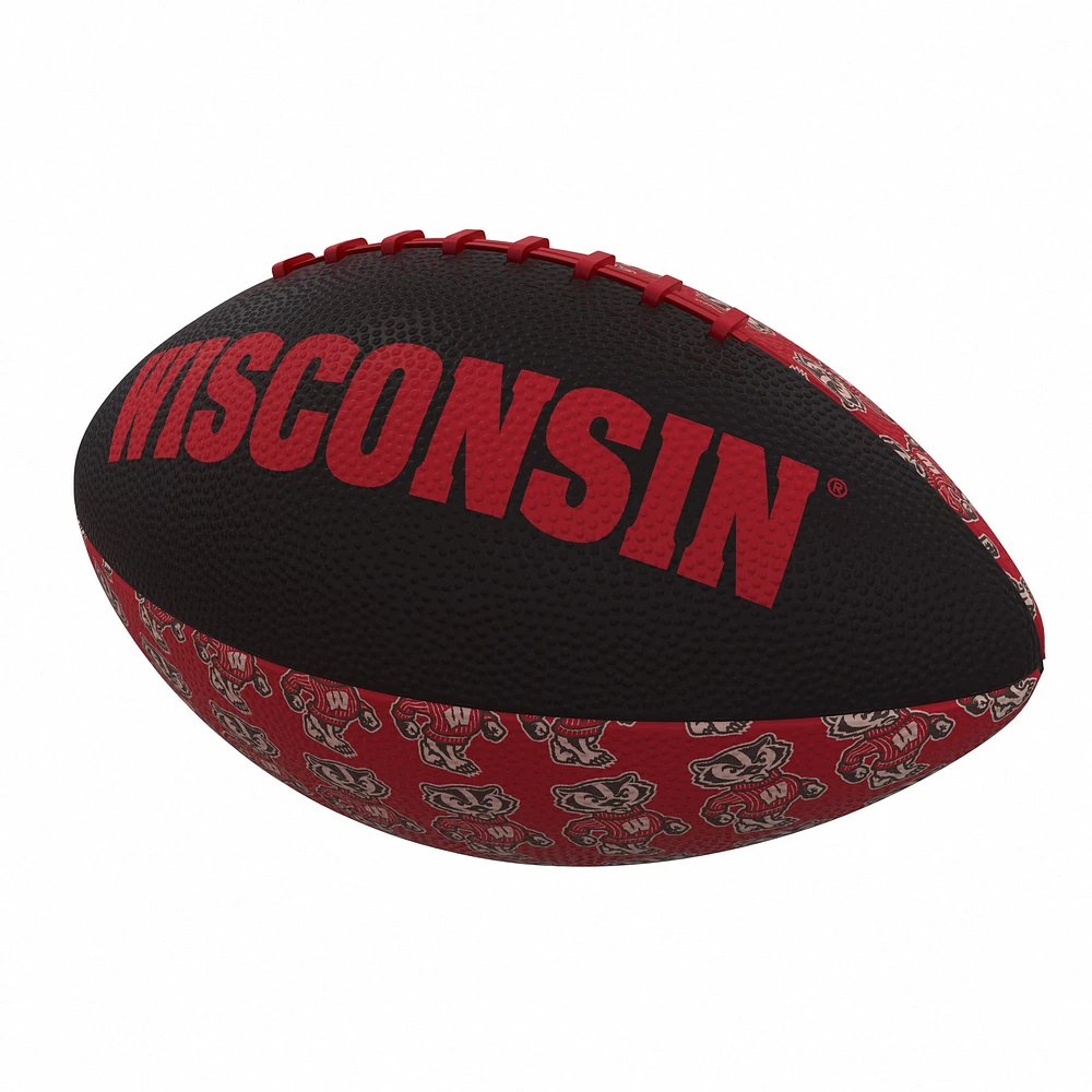 Mini ballon de football en caoutchouc des Badgers du Wisconsin