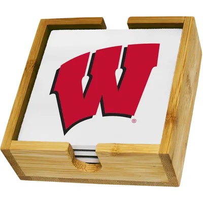 Wisconsin Badgers Team Logo Four-Pack Square Coaster Set