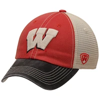 Casquette Ajustable Top of the World Offroad Trucker Wisconsin Badgers Cardinal