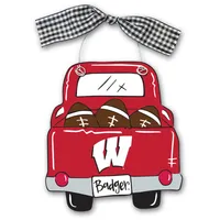 Wisconsin Badgers Wood Truck Ornament