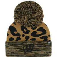 Bonnet en tricot à revers rosette '47 marron Wisconsin Badgers pour femmes avec pompon