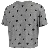 Women's Alternative Apparel Gray Wisconsin Badgers Headliner Stars Cropped Tri-Blend T-Shirt