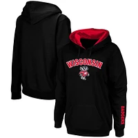 Sweat à capuche noir Wisconsin Badgers Arch & Logo 1 pour femme