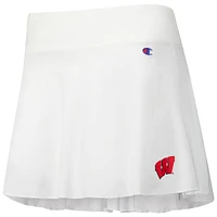 Women's Champion White Wisconsin Badgers Tailgate Soft Touch Skort