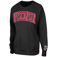 Women's Colosseum Black Wisconsin Badgers Campanile Pullover Sweatshirt