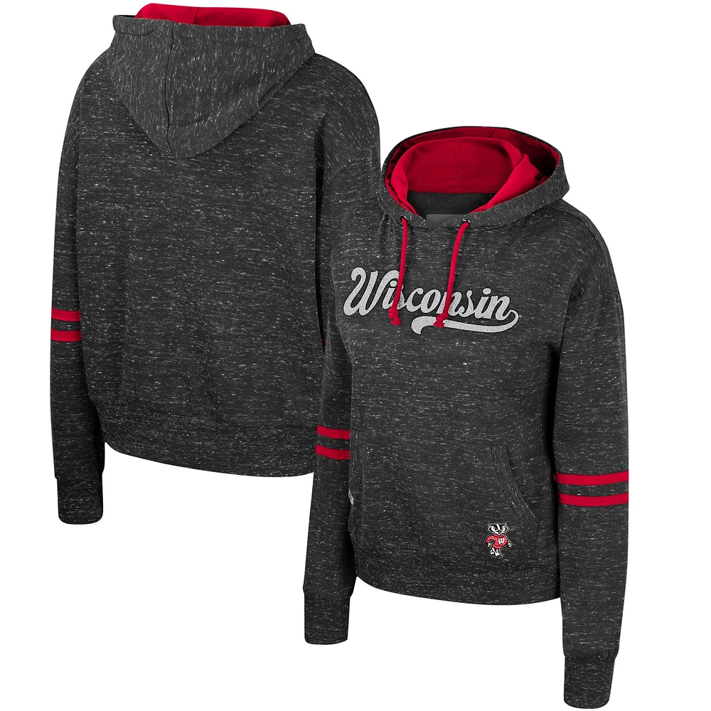 Women's Colosseum  Charcoal Wisconsin Badgers Catherine Speckle Pullover Hoodie