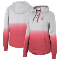 Sweat à capuche Colosseum Wisconsin Badgers Aurelia Dip-Dye Quarter-Snap gris/rouge pour femme