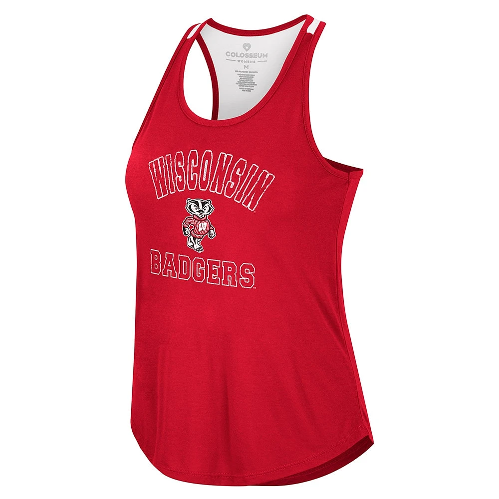 Women's Colosseum Red Wisconsin Badgers 10 Days Racerback Scoop Neck Tank Top