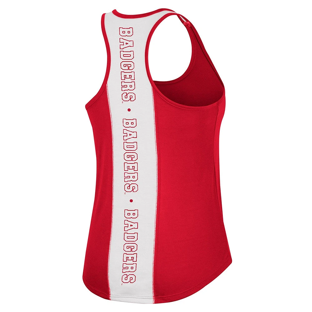 Women's Colosseum Red Wisconsin Badgers 10 Days Racerback Scoop Neck Tank Top